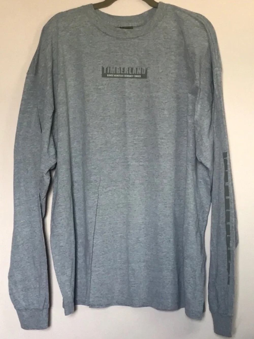 Timberland Men’s Long-Sleeve Crew Tee — Heather gray XXL